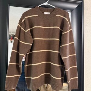 Brown Striped Men's Sweater